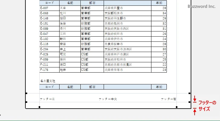 ヘッダーやフッターが印刷される位置(5)