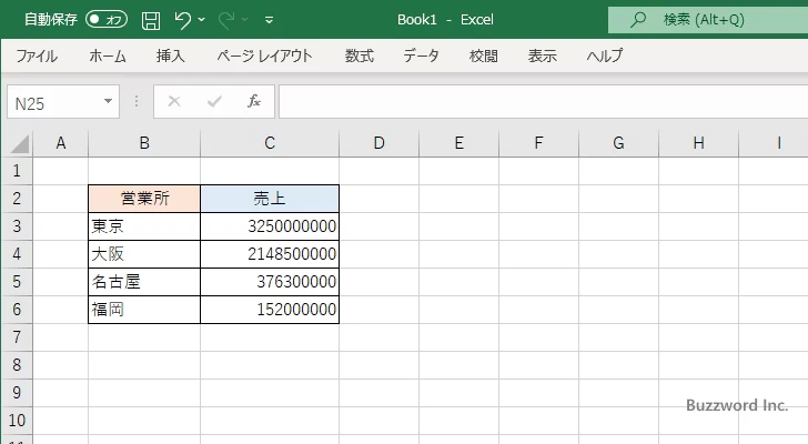 数値を百万円単位にして表示する(1)