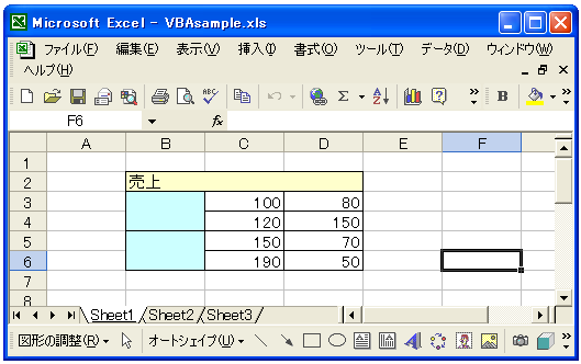 結合されたセルの参照