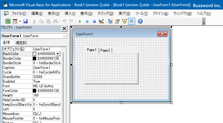 マルチページのページを表示する位置を設定する(TabOrientation)(1)