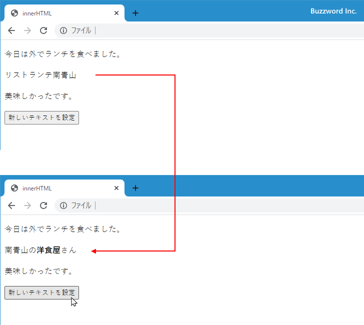 新しいHTML文を設定する(1)