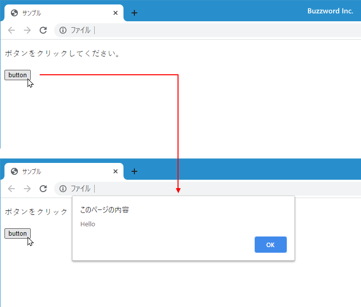 HTML要素の属性としてイベントハンドラを登録する(1)