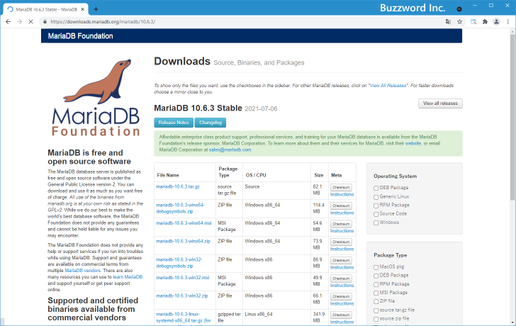 MariaDBのダウンロード(5)
