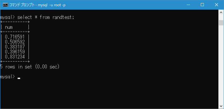MySQL/RAND 関数の使い方(3)