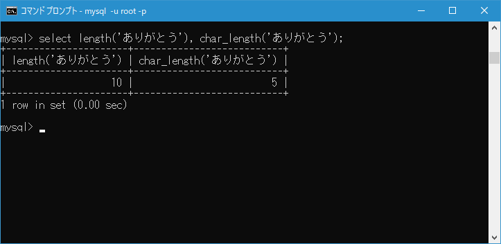 MySQL/CHAR_LENGTH 関数の使い方(2)