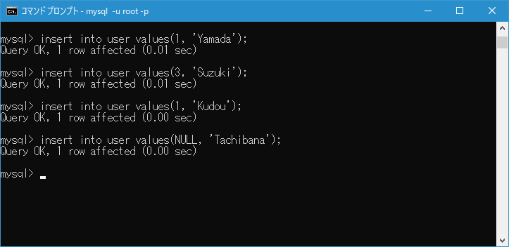 CREATE INDEX 文を使ってインデックスを作成する(4)