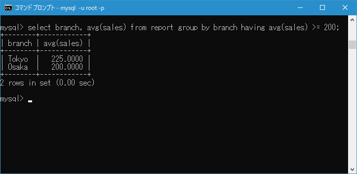 グループ化したデータを取得する条件を設定する(4)