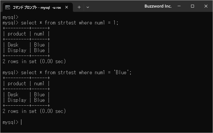 ENUM型のインデックス(2)