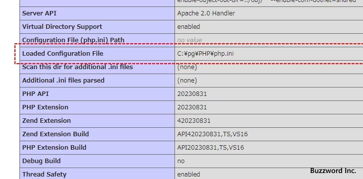 読み込まれているphp.iniファイルを確認する(1)
