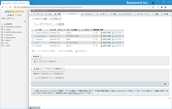 グローバル権限を編集する(2)