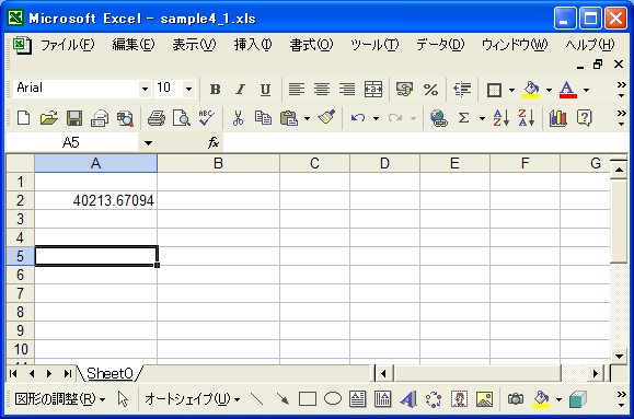 日付型の値をセルに設定