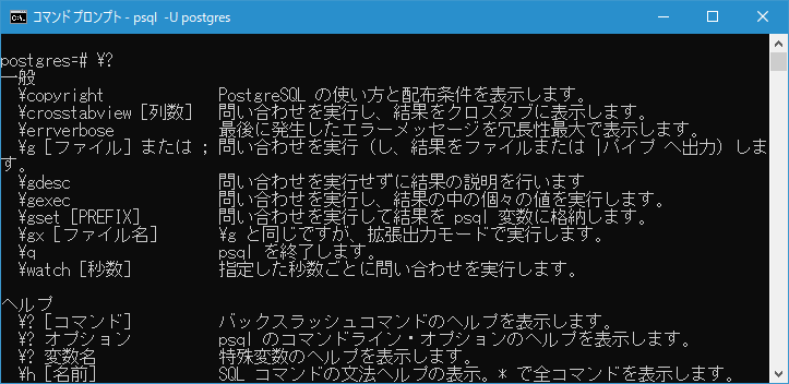 psqlコマンドの実行方法(1)