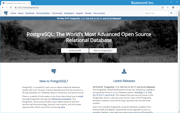 PostgreSQLをダウンロードする(1)