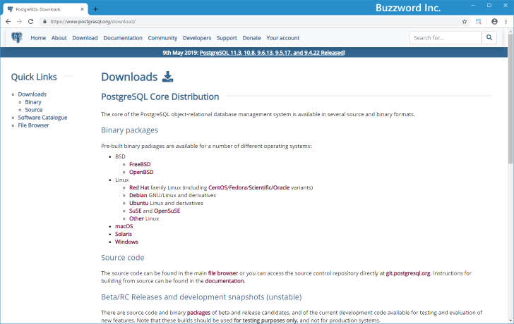 PostgreSQLをダウンロードする(3)