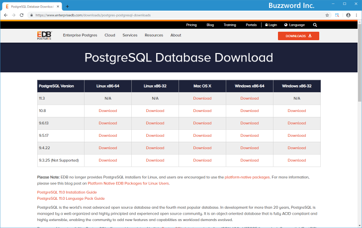PostgreSQLをダウンロードする(7)