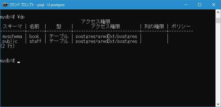 テーブルのカラムに対する権限を追加する(1)