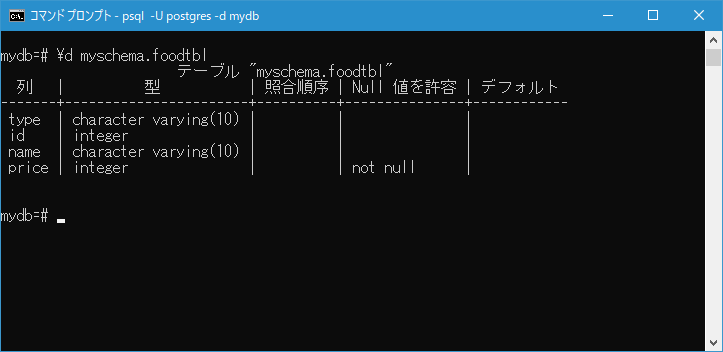 テーブル構造をコピーする(3)