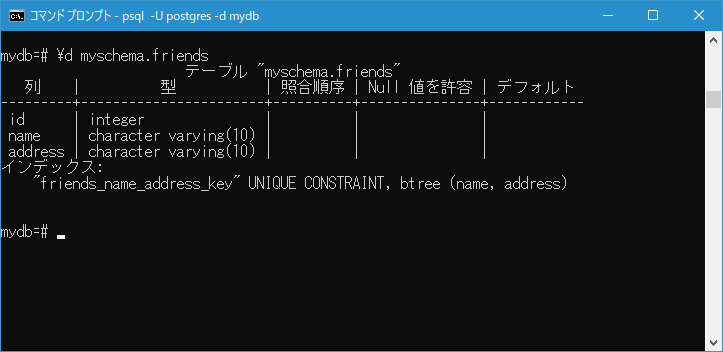 複数のカラムの組み合わせに対してUNIQUE制約を設定する(2)