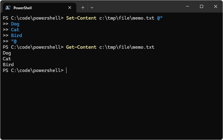 Set-Contentコマンドレットの使い方(6)