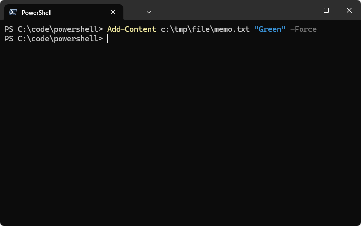 Add-Contentコマンドレットの使い方(8)