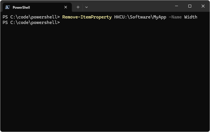 Remove-ItemPropertyコマンドレットの使い方(2)