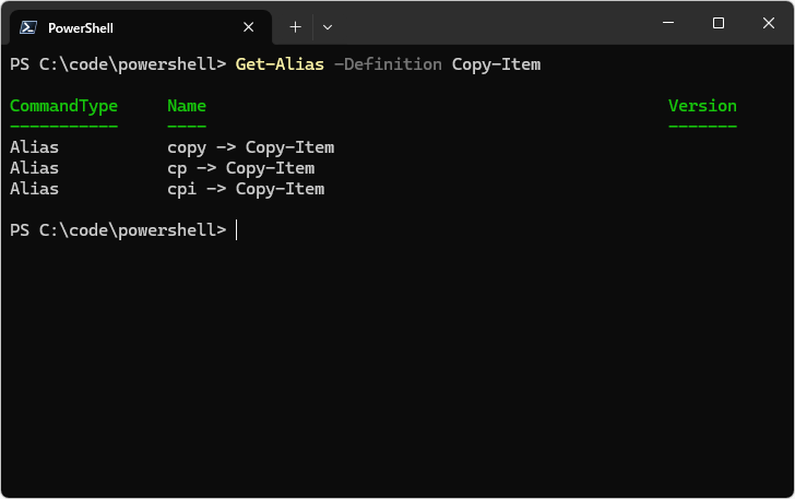 Get-Aliasコマンドレットの使い方(6)
