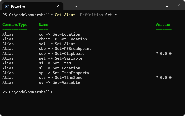 Get-Aliasコマンドレットの使い方(7)