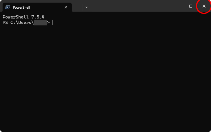 ターミナル全体を閉じる(1)