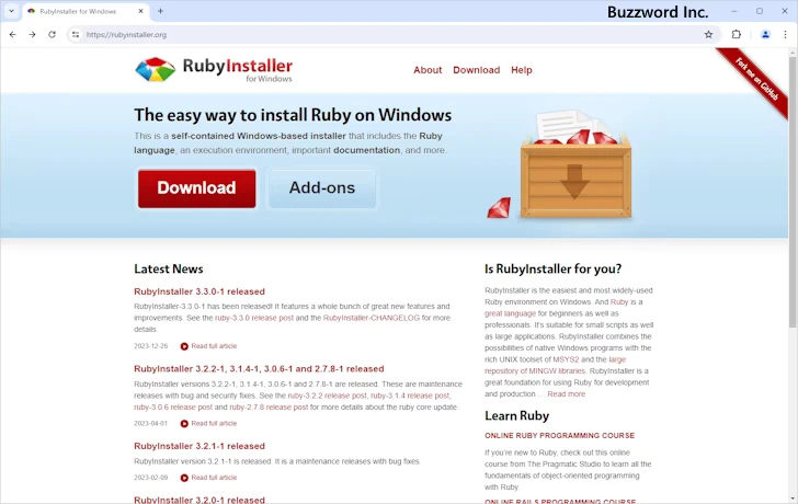 Rubyをダウンロードする(5)