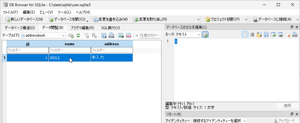 テーブルへのデータの追加と追加済みのデータの表示(10)