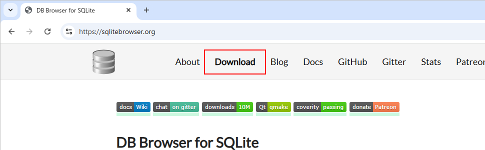DB Browser for SQLiteのダウンロード(2)