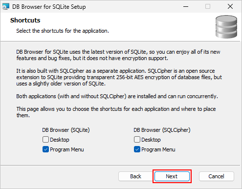DB Browser for SQLiteのインストール(3)