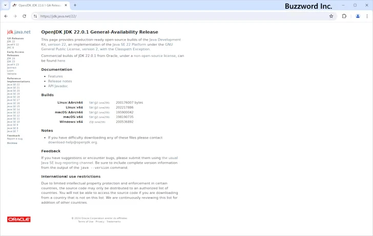 OpenJDKのダウンロード(3)