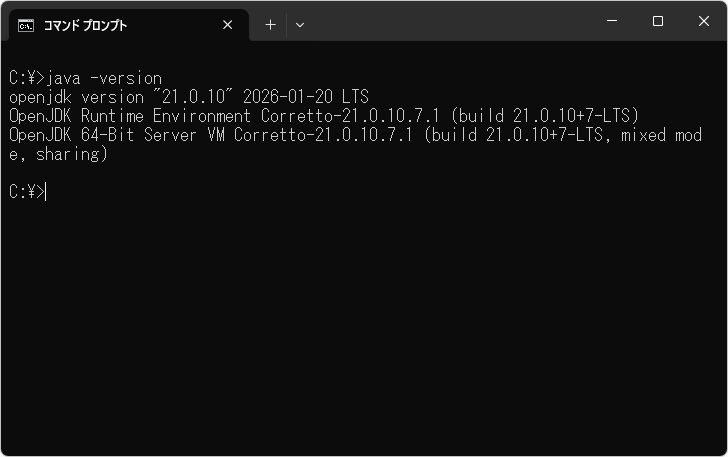 Amazon Correttoのインストール(6)