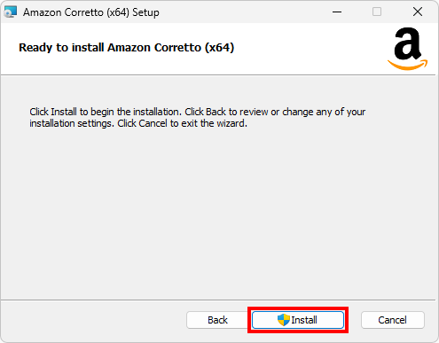 Amazon Correttoのインストール(4)
