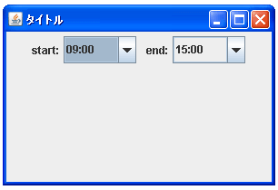 JComboBoxで選択項目を設定する