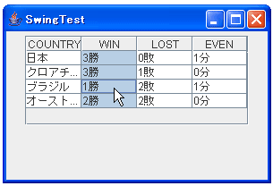 列を選択状態にするサンプル